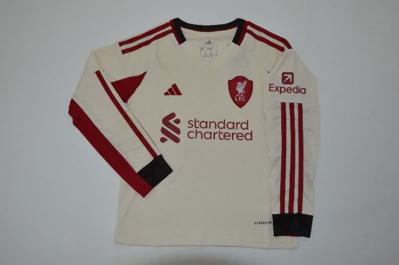 25/26 Liverpool Away Long Sleeve Kids Soccer Jersey And Shorts