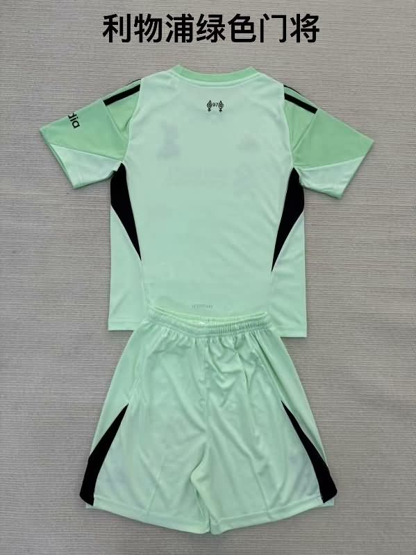 25/26 Liverpool Goalkeeper Green Kids Soccer Jersey And Shorts Leaked