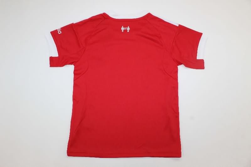 25/26 Liverpool Home Kids Soccer Jersey And Shorts