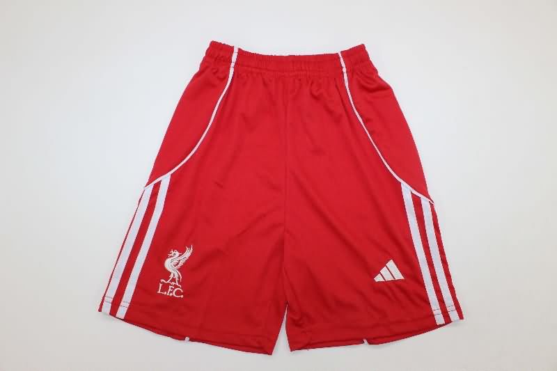 25/26 Liverpool Home Kids Soccer Jersey And Shorts