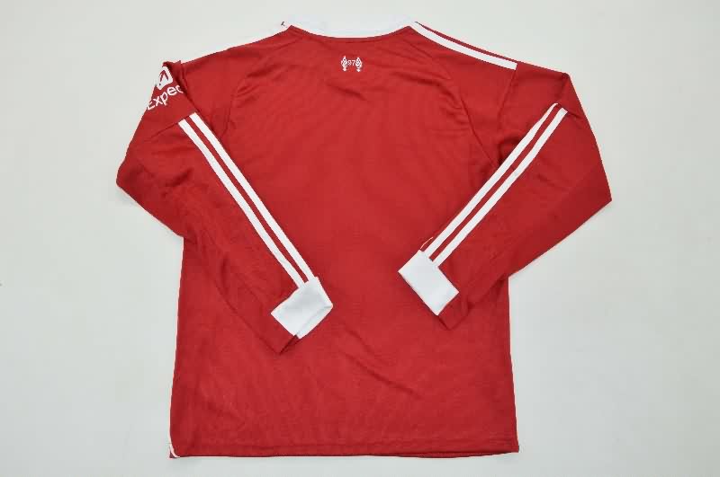 25/26 Liverpool Home Long Sleeve Kids Soccer Jersey And Shorts