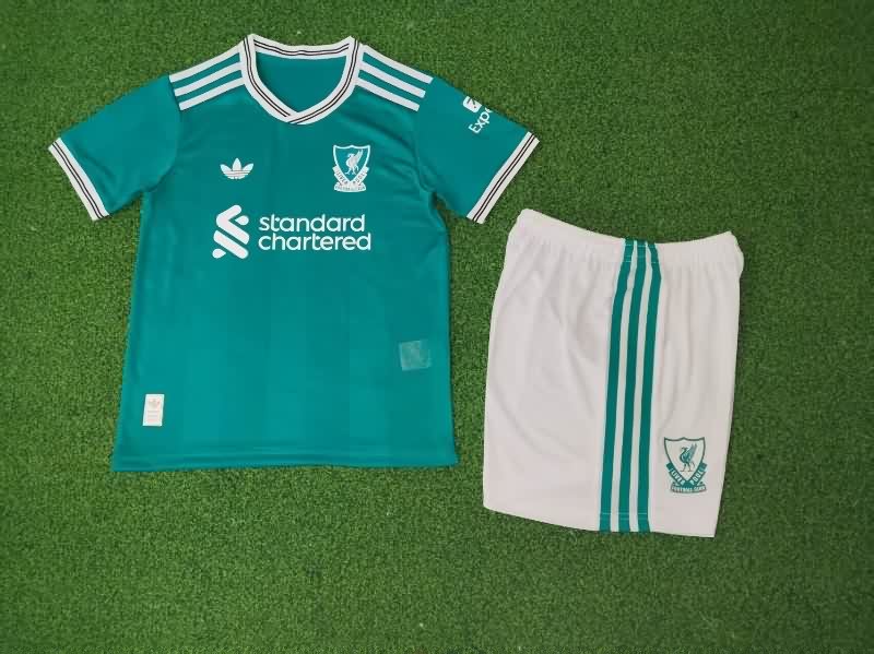 25/26 Liverpool Third Kids Soccer Jersey And Shorts (Player)