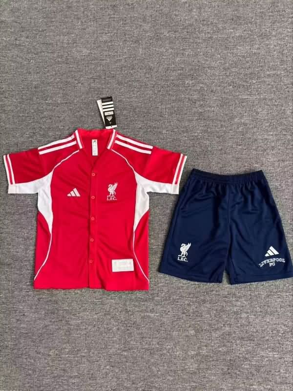 25/26 Liverpool Travel Kids Soccer Jersey And Shorts