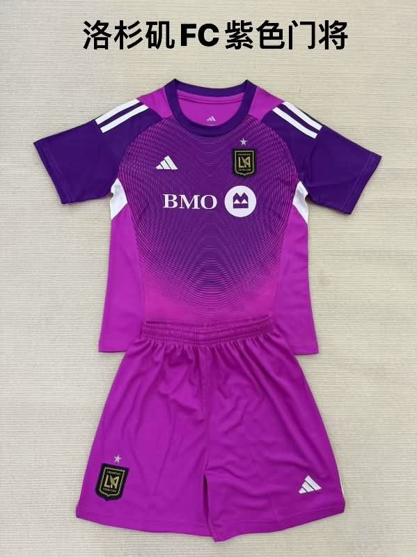 2025 Los Angeles FC Goalkeeper Purple Kids Soccer Jersey And Shorts