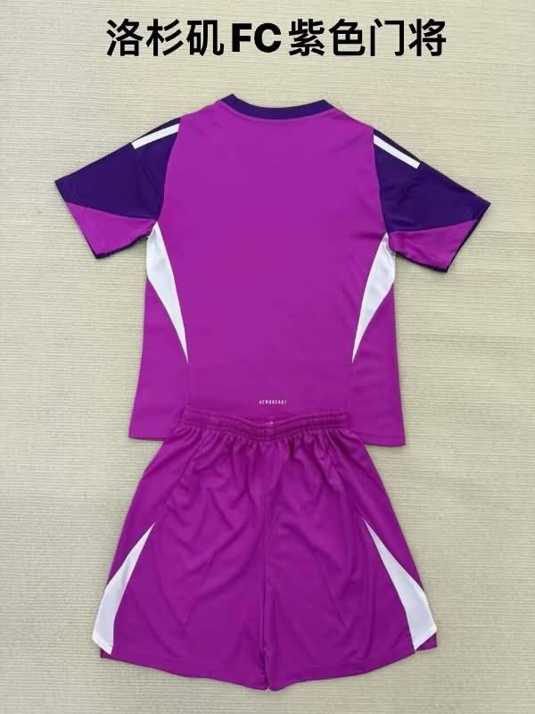 2025 Los Angeles FC Goalkeeper Purple Kids Soccer Jersey And Shorts