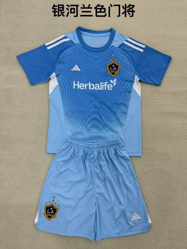 2025 Los Angeles Galaxy Goalkeeper Black Kids Soccer Jersey And Shorts
