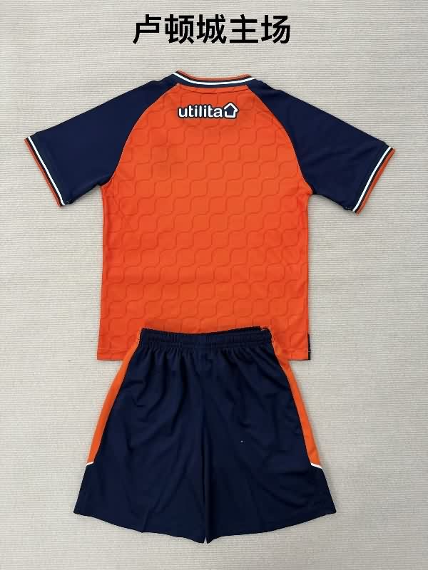25/26 Luton Town Home Kids Soccer Jersey And Shorts