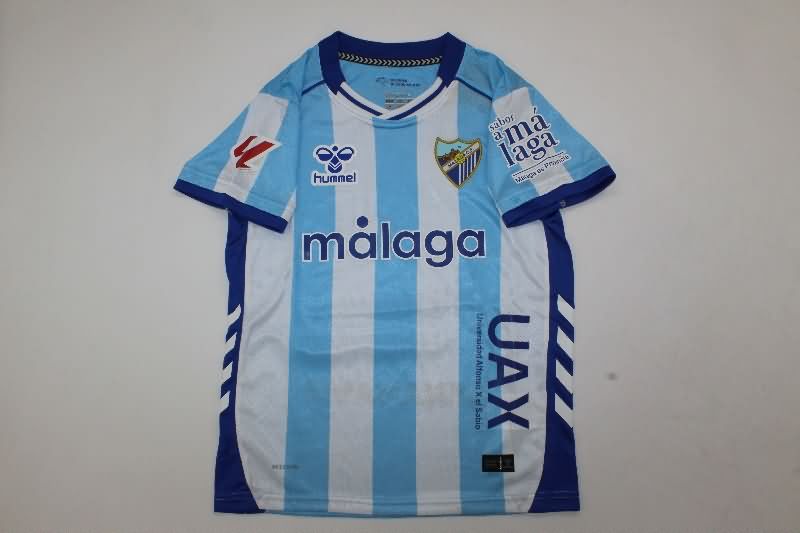 25/26 Malaga Home Kids Soccer Jersey And Shorts