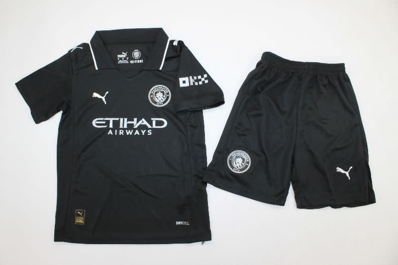 25/26 Manchester City Away Kids Soccer Jersey And Shorts