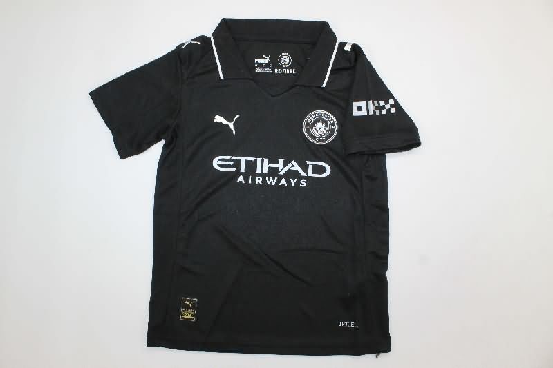 25/26 Manchester City Away Kids Soccer Jersey And Shorts