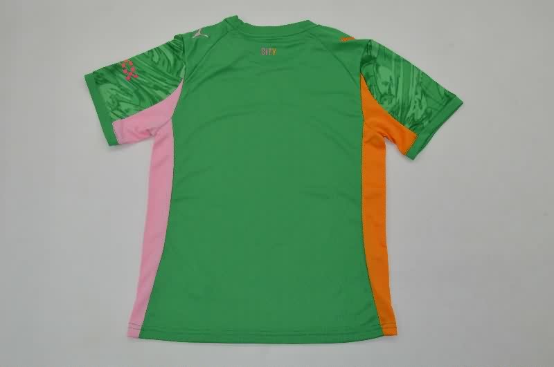 25/26 Manchester City Goalkeeper Green Kids Soccer Jersey And Shorts