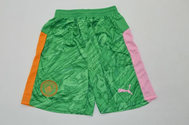 25/26 Manchester City Goalkeeper Green Kids Soccer Jersey And Shorts