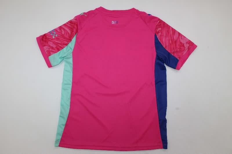25/26 Manchester City Goalkeeper Pink Kids Soccer Jersey And Shorts