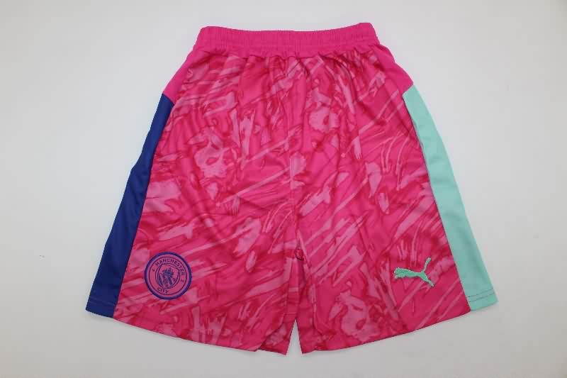 25/26 Manchester City Goalkeeper Pink Kids Soccer Jersey And Shorts