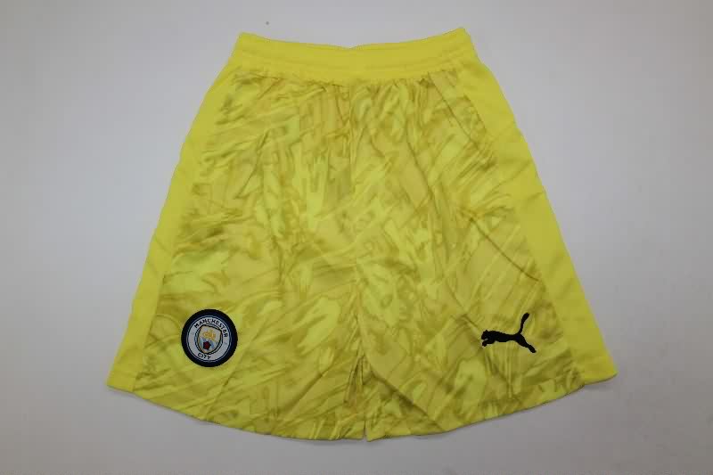 25/26 Manchester City Goalkeeper Yellow Kids Soccer Jersey And Shorts