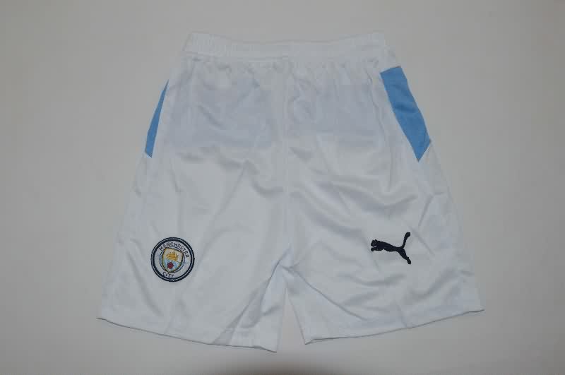 25/26 Manchester City Home Long Sleeve Kids Soccer Jersey And Shorts