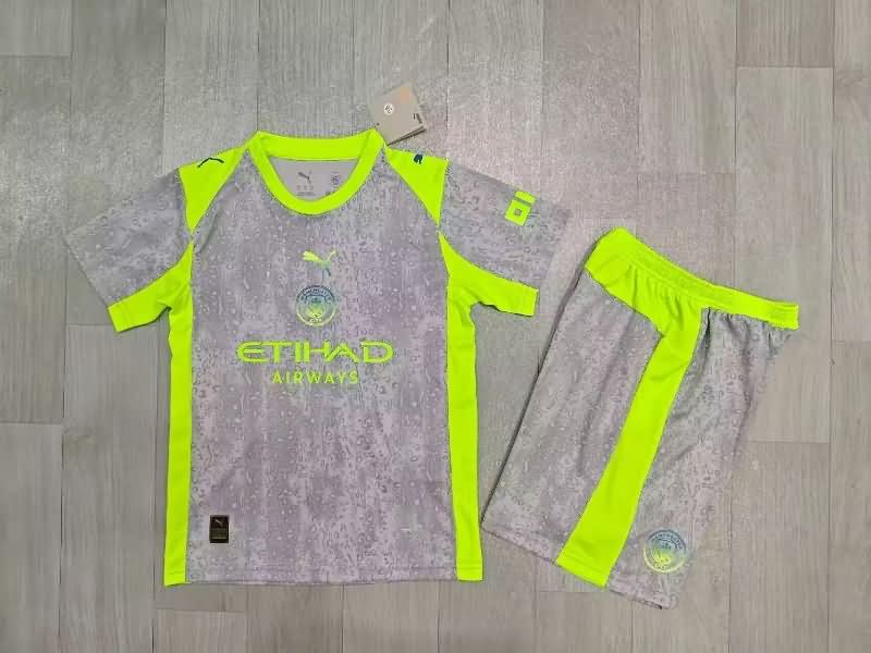 25/26 Manchester City Third Kids Soccer Jersey And Shorts