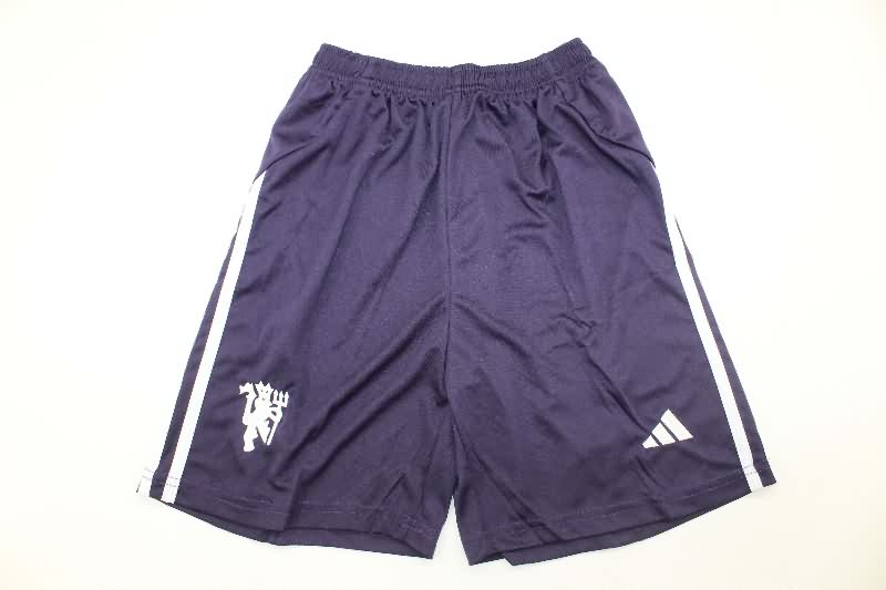 25/26 Manchester United Away Kids Soccer Jersey And Shorts