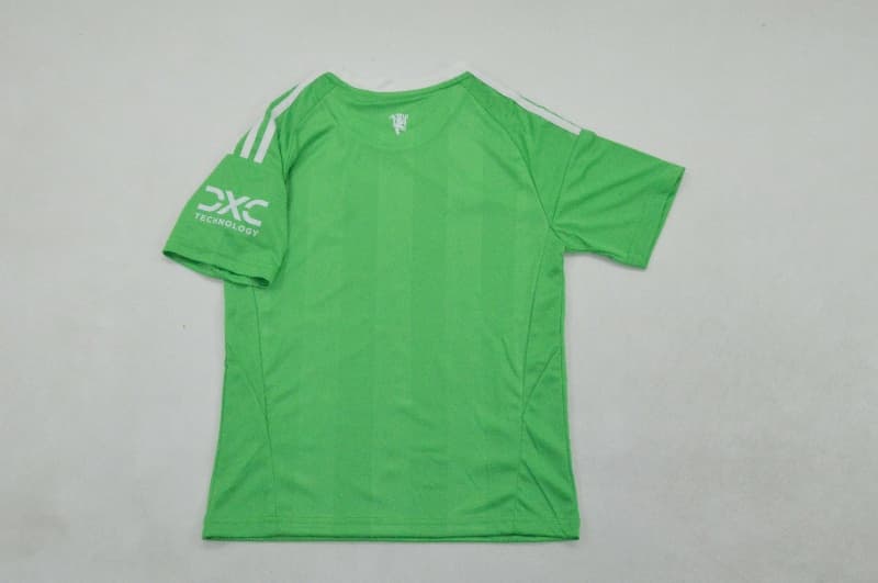 25/26 Manchester United Goalkeeper Green Kids Soccer Jersey And Shorts
