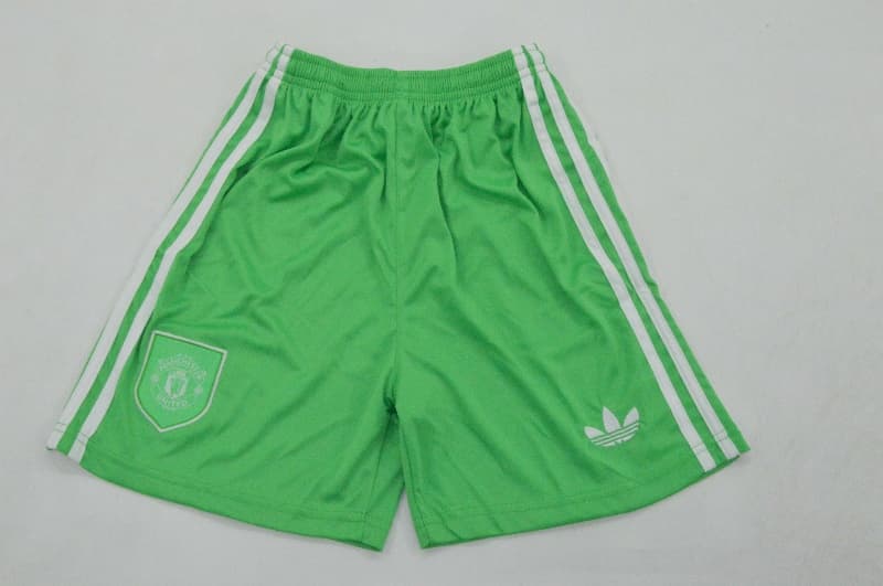 25/26 Manchester United Goalkeeper Green Kids Soccer Jersey And Shorts