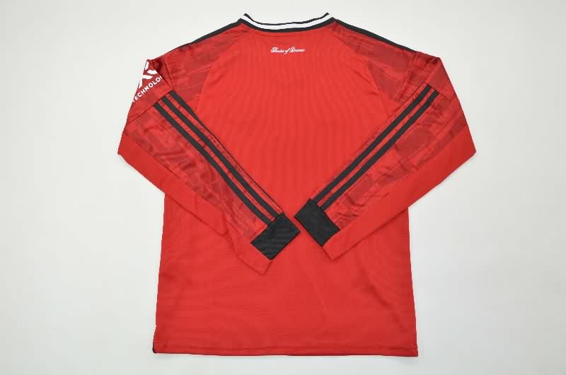 25/26 Manchester United Home Long Sleeve Kids Soccer Jersey And Shorts