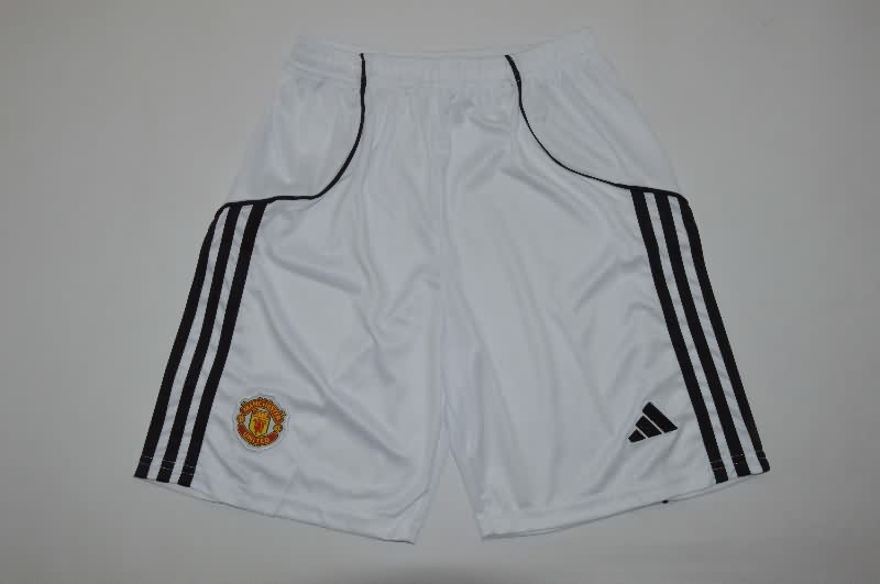 25/26 Manchester United Home Long Sleeve Kids Soccer Jersey And Shorts