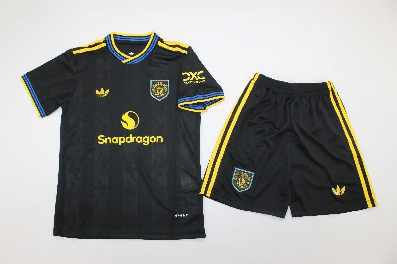25/26 Manchester United Third Kids Soccer Jersey And Shorts