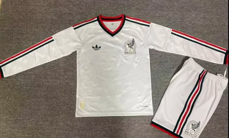 2026 Mexico Away Long Sleeve Kids Soccer Jersey And Shorts