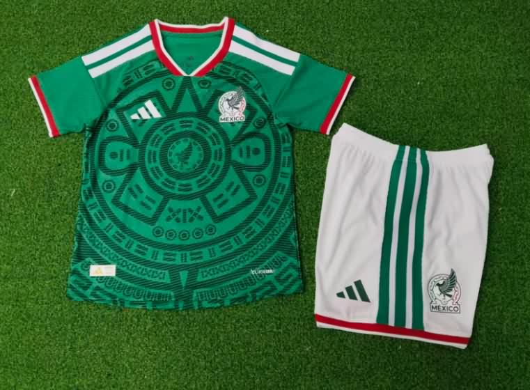 2026 Mexico World Cup Home Kids Soccer Jersey And Shorts (Player)