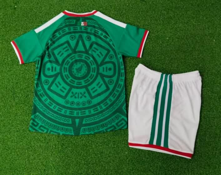 2026 Mexico World Cup Home Kids Soccer Jersey And Shorts (Player)