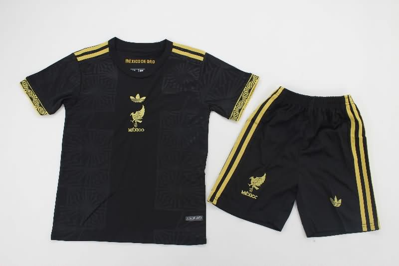 2025 Mexico Gold Cup Black Kids Soccer Jersey And Shorts