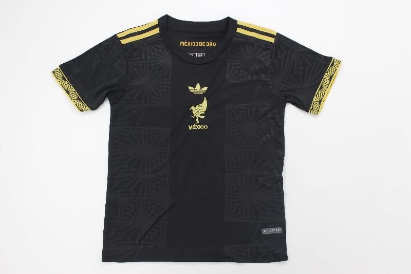 2025 Mexico Gold Cup Black Kids Soccer Jersey And Shorts