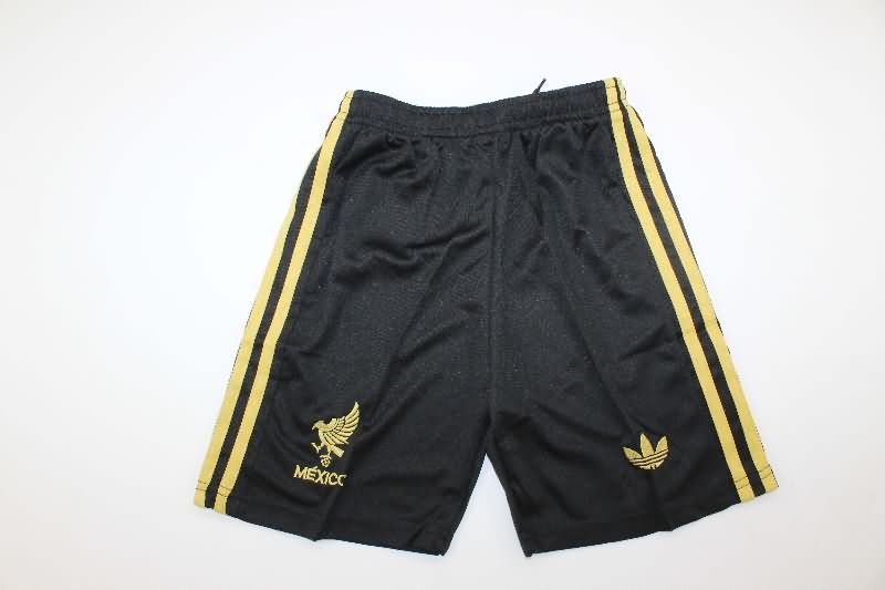 2025 Mexico Gold Cup Black Long Sleeve Kids Soccer Jersey And Shorts