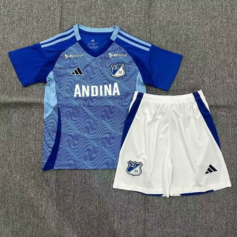 2025 Millonarios Home Kids Soccer Jersey And Shorts
