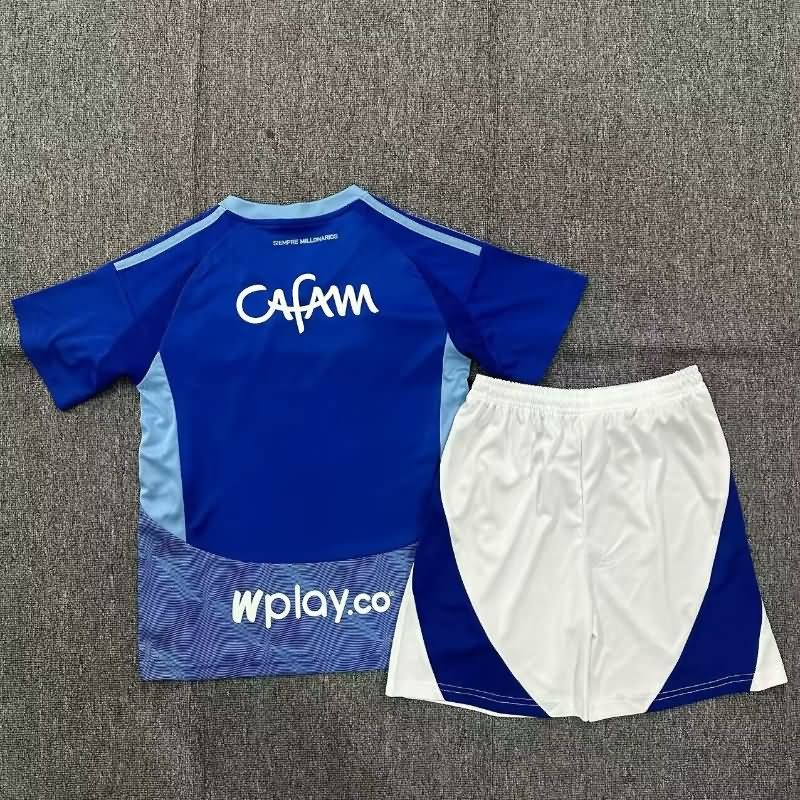 2025 Millonarios Home Kids Soccer Jersey And Shorts