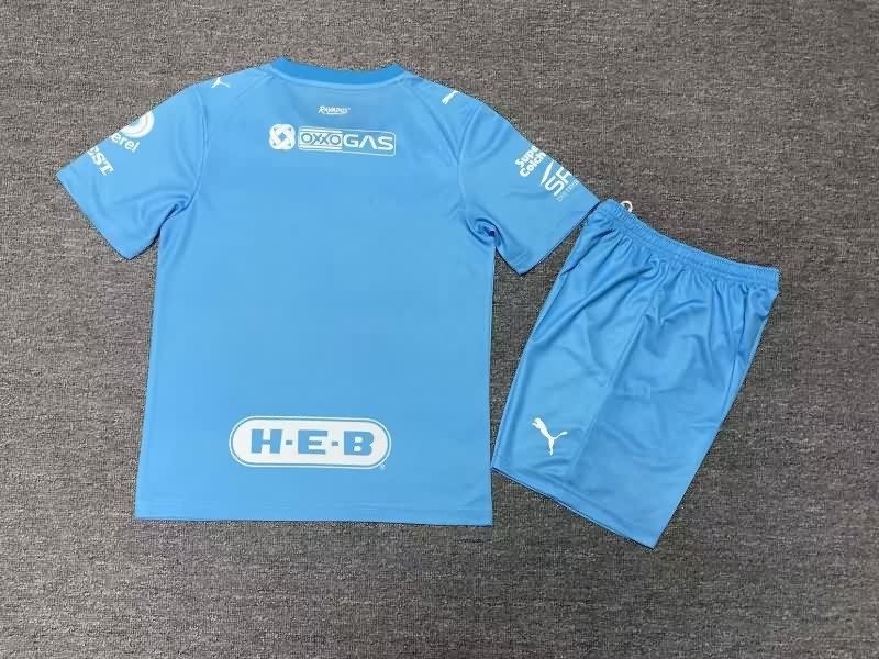 25/26 Monterrey Goalkeeper Blue Kids Soccer Jersey And Shorts