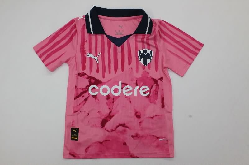 2025 Monterrey Club World Cup Goalkeeper Pink Kids Soccer Jersey And Shorts