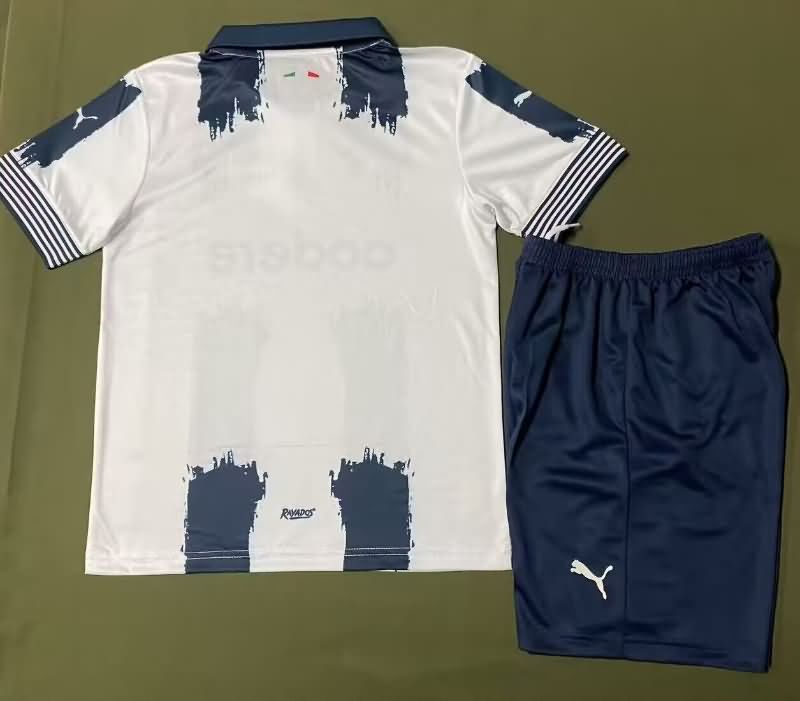 25/26 Monterrey White Kids Soccer Jersey And Shorts