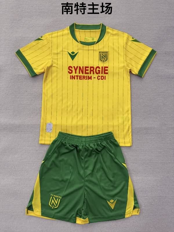 25/26 Nantes FC Home Kids Soccer Jersey And Shorts 25/26 Nantes FC Home Kids Soccer Jersey And Shorts