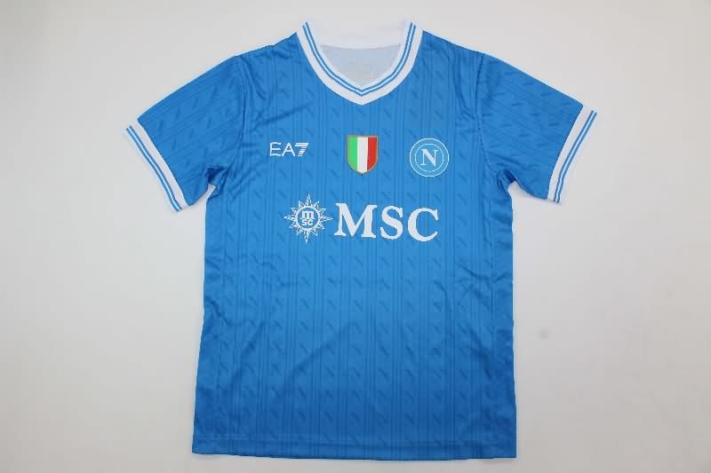 25/26 Napoli Home Kids Soccer Jersey And Shorts
