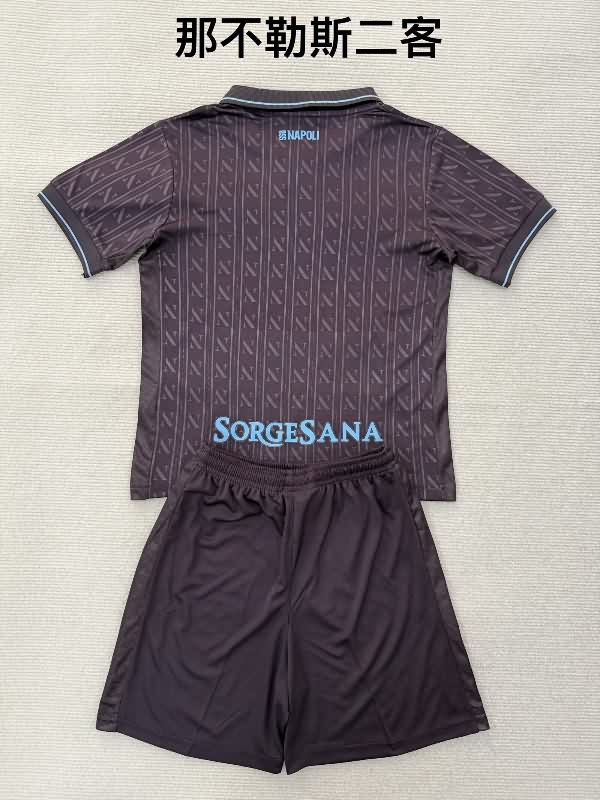 25/26 Napoli Third Kids Soccer Jersey And Shorts