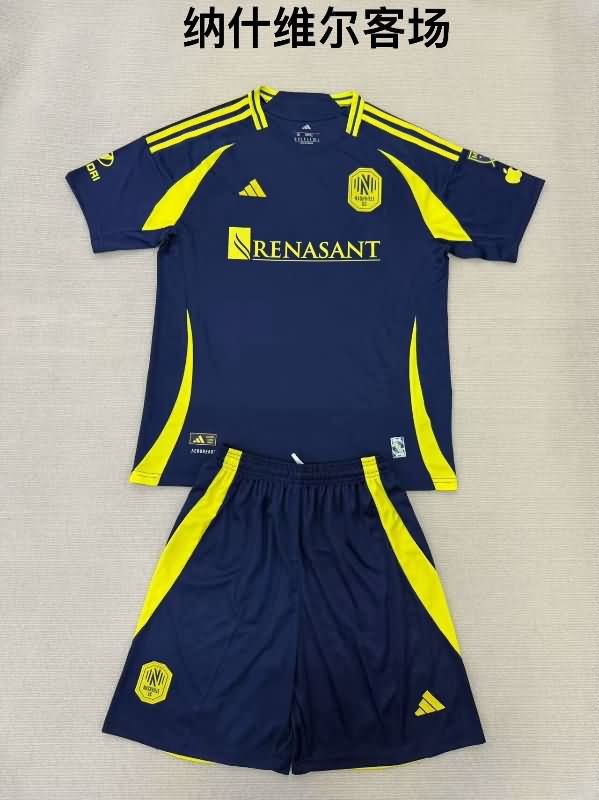2025 Nashville Away Kids Soccer Jersey And Shorts