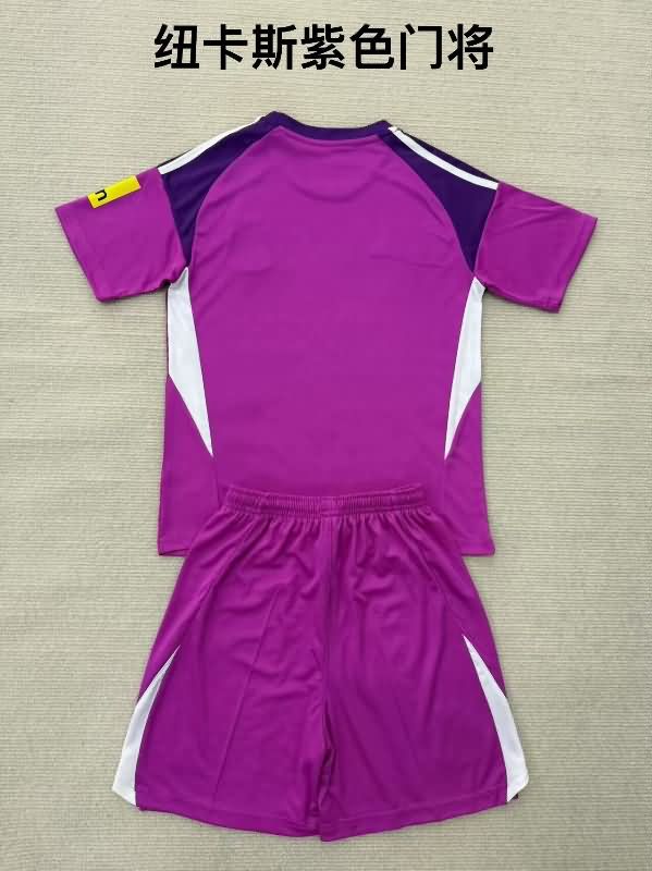25/26 Newcastle United Goalkeeper Purple Kids Soccer Jersey And Shorts