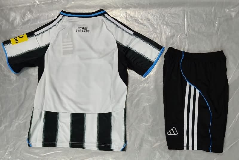 25/26 Newcastle United Home Kids Soccer Jersey And Shorts Leaked
