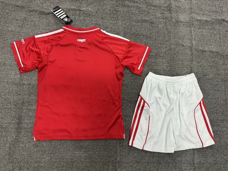 25/26 Nottingham Forest Home Kids Soccer Jersey And Shorts