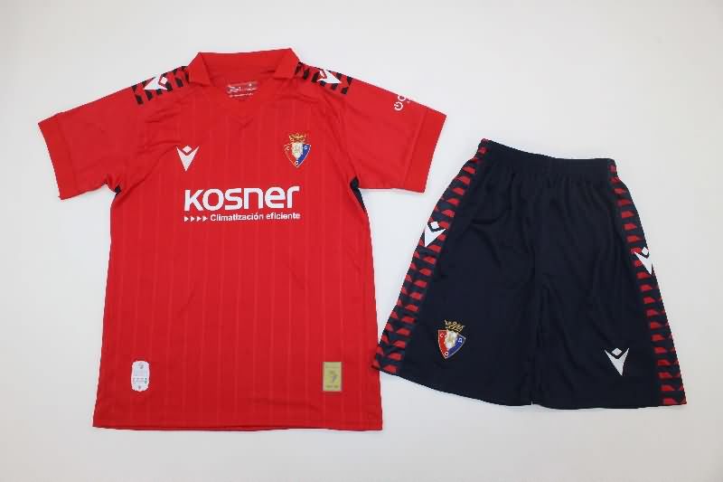 25/26 Osasuna Home Kids Soccer Jersey And Shorts