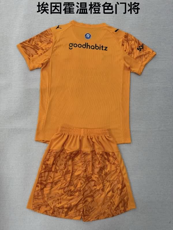 25/26 PSV Eindhoven Goalkeeper Orange Kids Soccer Jersey And Shorts
