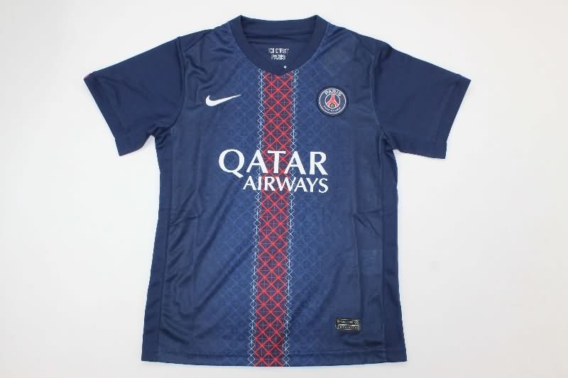 25/26 Paris St Germain Home Kids Soccer Jersey And Shorts