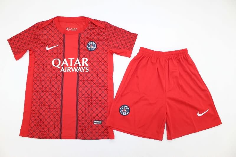 25/26 Paris St Germain Training Kids Soccer Jersey And Shorts