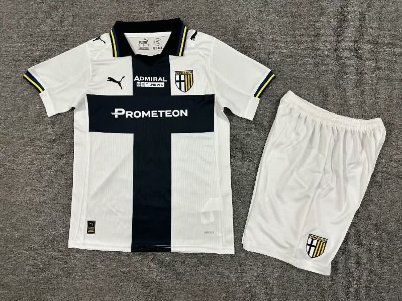 25/26 Parma Home Kids Soccer Jersey And Shorts